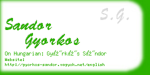 sandor gyorkos business card